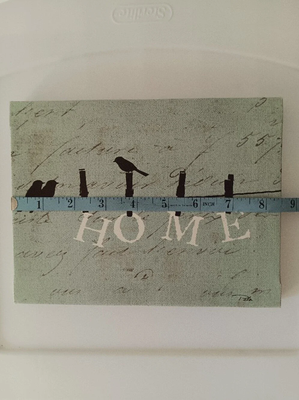 Love Birds On Clothesline Home Wall Decor Plaque Aqua Blue Black White 8